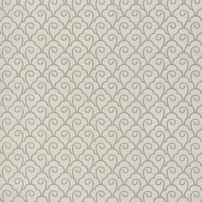 Scallop Filigree Sisal Wallpaper — Fog