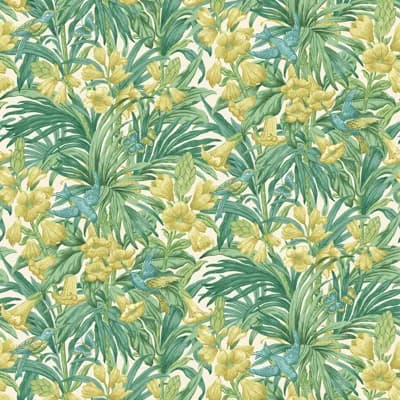 Floral 32.82' L x 27.58" W Wallpaper Roll — Emerald