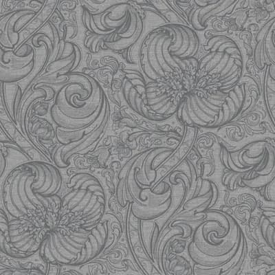 Llewelyn-Bowen - Off The Wall Floral Non-Woven Wallpaper Roll — Gray