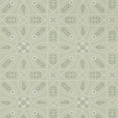 Brophy Trellis Wallpaper — Sage Linen