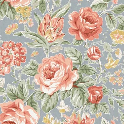 Laura Ashley Wild Roses Fern Green Wallpaper — Yellow
