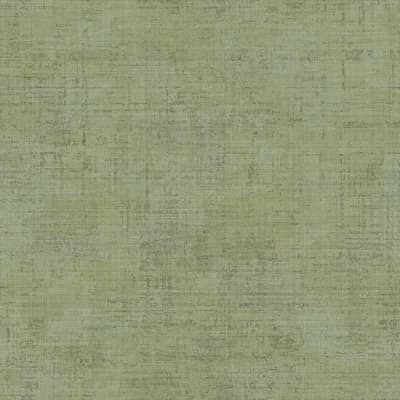 Italian Style Distressed Weave Texture Effect Wallpaper Roll — Green