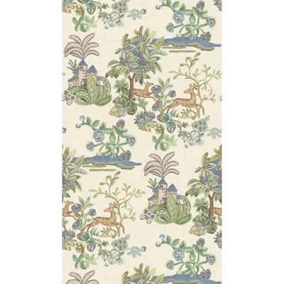 Toile Non-Woven Wallpaper Roll — Blue,Sage