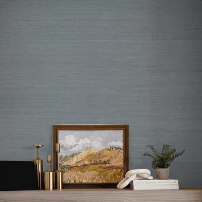 Hejran Sisal Authentic Grasscloth Wallpaper — Blue
