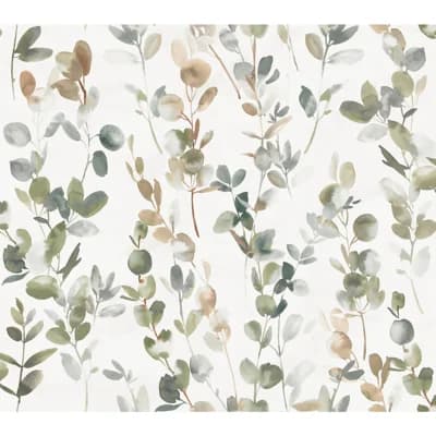 Floral Peel & Stick Matte Wallpaper Roll — Green