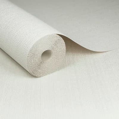 Paintable Vinyl Non-Pasted Matte Wallpaper Roll — White