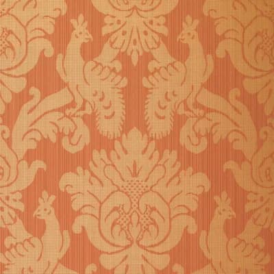 Valette Strie Damask Wallpaper — Garnet