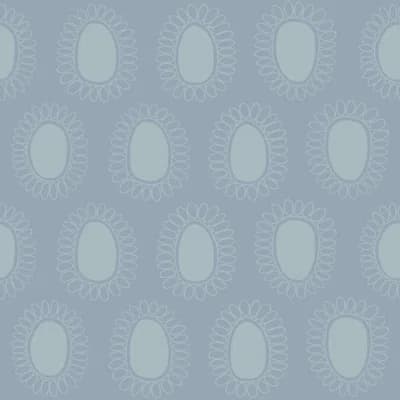 Susan Hable Floral Non-Pasted Satin Wallpaper by Susan Hable — Blue