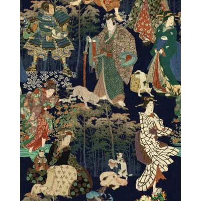 The Curators Cabinet Non-Pasted Satin and Matte Wallpaper Roll — Anthracite,Brown,Green,Red