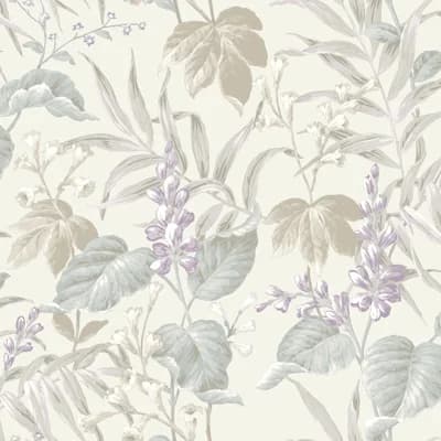 Italian Style Floral Tree Leaf Design Wallpaper Roll — Beige