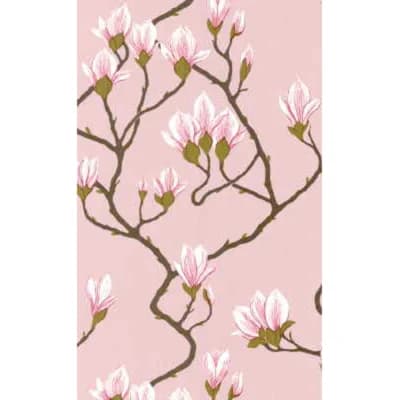 Magnolia Floral Non-Pasted Wallpaper Roll — Pink