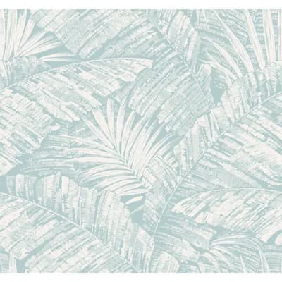 Toiles Resource Library Floral Vinyl Non-Pasted Wallpaper Roll — White & Blue