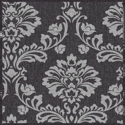 Transform Damask Vinyl Peel & Stick Matte Wallpaper Double Roll — Black,Light Gray