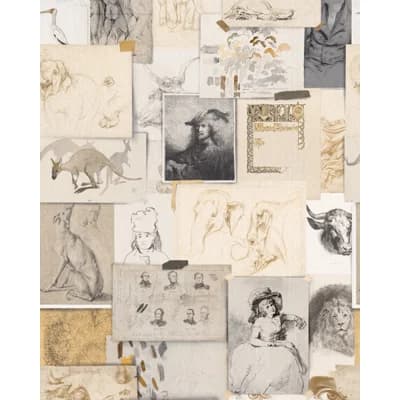 The Artists House Non-Pasted Satin Wallpaper Roll — Taupe,Brown,Beige