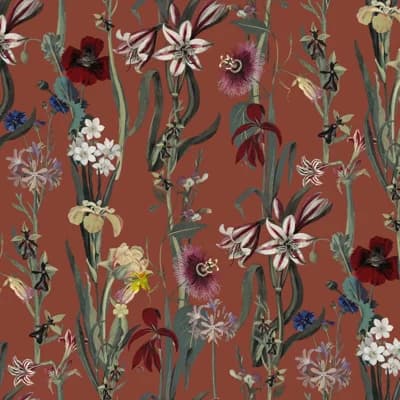 Flora Delanica 9.84' L x 70.87" W Wallpaper Roll — Clay