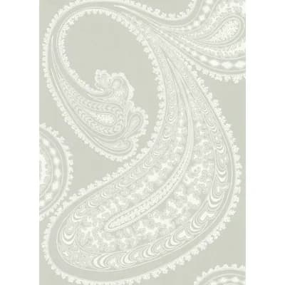 Rajapur Paisley Non-Pasted Wallpaper Roll — White,Gray