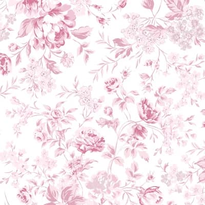 Rachel Ashwell Romantic Rose Pink Wallpaper — Blue