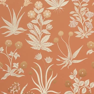 Schumacher x Neisha Crosland Culpeper Wallpaper — Ox Orange
