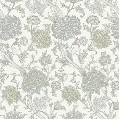Cray Floral Non-Pasted Matte Wallpaper Roll — Light Green