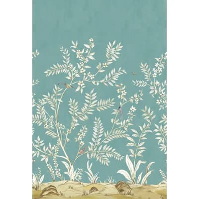 Vija Floral Non-Pasted Matte Wall Mural — Teal