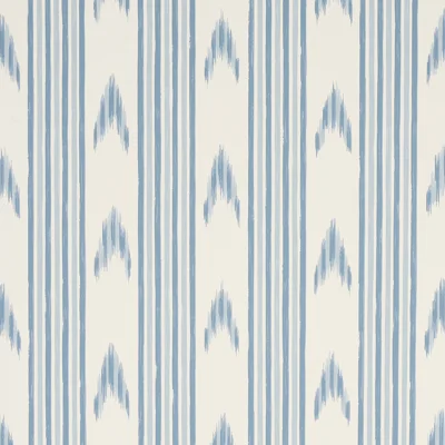 Schumacher x Mark D. Sikes Santa Barbara Ikat Wallpaper — China Blue