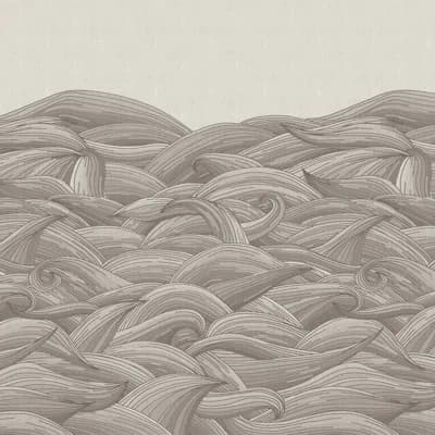 Crafted Waves 3-Panel Wall Mural 9.2' L x 82.7" W — Taupe,Gray