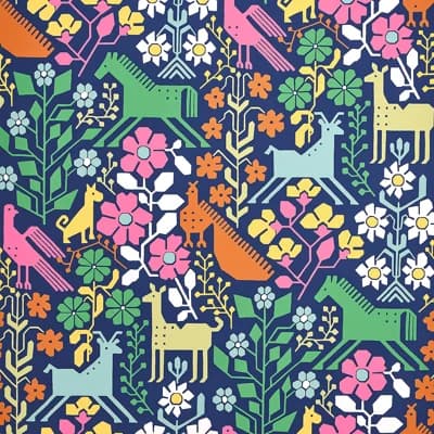 Lupita Wallpaper — Multi,Navy