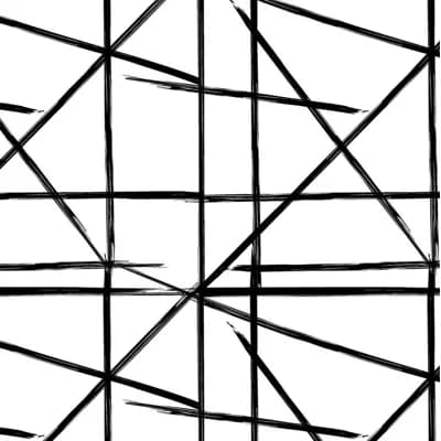 Square and Lines Geometric Fabric Peel & Stick Matte Wallpaper Roll by Jamie Graney — Black,White