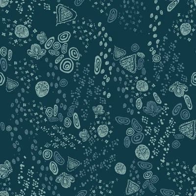 Yuki Osada Floral Non-Pasted Satin Wallpaper Double Roll — Blue