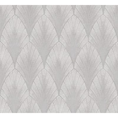 Gray Resource Geometric Non-Pasted Wallpaper Roll — Gray,White
