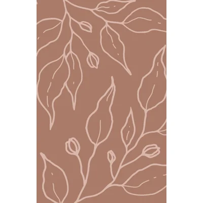 Floral Matte Wallpaper — Cream,Brown