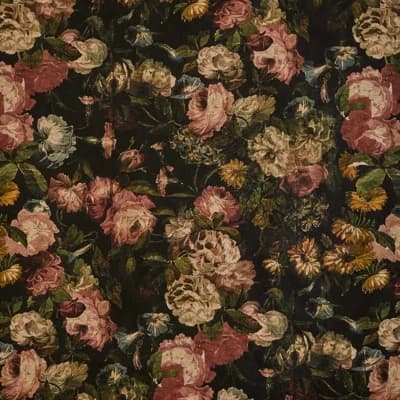 Midnight Garden 9.84' L x 70.87" W Wallpaper Roll — Black,Pink,Green
