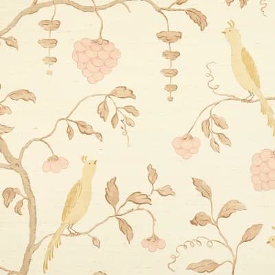 Wisteria Sisal Wallpaper — Amber,Rose