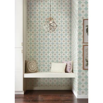 Geometric Peel & Stick Matte Wallpaper Roll — Light Blue,Glint
