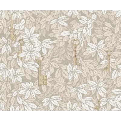 Floral Non-Pasted Matte Wallpaper Roll — Parchment
