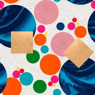 The Art of Abstract Geometric Non-Pasted Matte Wallpaper Roll — Blue,Pink,White,Gold