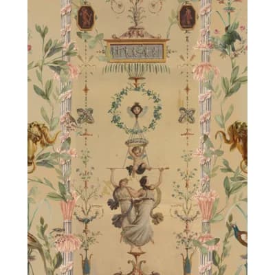 The Transylvanian Manor Non-Pasted Matte Wallpaper Roll — Sepia,Pink,Green,Brown