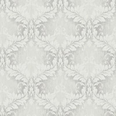 Nordic Elements Embossed Damask 32.81' L x 20.87" W Wallpaper Roll — Silver
