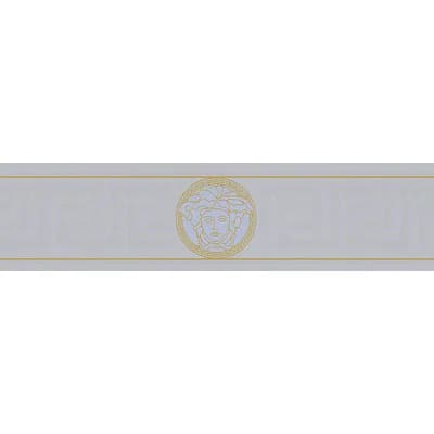 Versace Black Ice Magesty Unpasted Vinyl Wallpaper Border — Gray,Gold