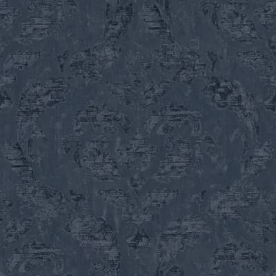 Utopia Collection Traditional Damask Wallpaper Roll — Blue