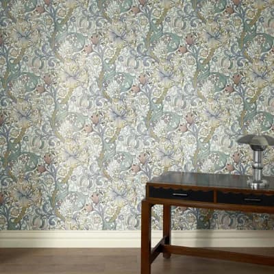 GOLDEN LILY Wallpaper - Moonstone 9'10" - full height wallpaper — Moonstone