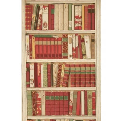 Bibliotheque 30' L x 29" W Wallpaper Roll — Red