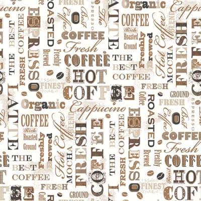 Kitchen Recipes Tea and Coffee 32.8' L x 21" W Smooth Wallpaper Roll — Beige,Brown