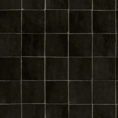 Zellige Tile Peel and Stick Wallpaper By Jeremiah Brent — Black