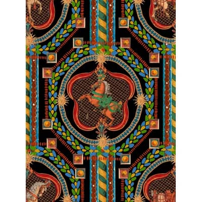 ORIENT EXPRESS Wallpaper Roll — Black,Red,Green,Blue,Teal,Yellow