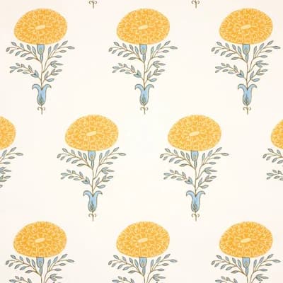 Schumacher x Molly Mahon Marigold Wallpaper — Yellow