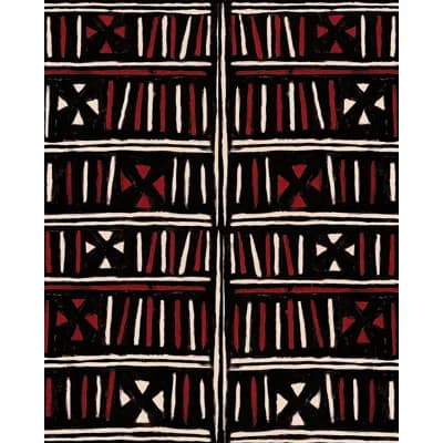 Origins Geometric Non-Pasted Matte Wallpaper Roll — Black,Red,Taupe