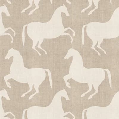 Horses 10' L x 24" W Wallpaper Roll — Raw Linen
