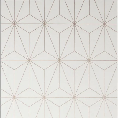 Prism Geometric Non-Pasted Matte and Metallic Wallpaper Roll — Rose Gold