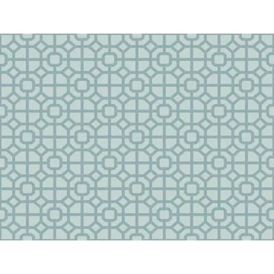 Spring Blossom Geometric Lattice 33' L x 21" W Wallpaper Roll — Blue
